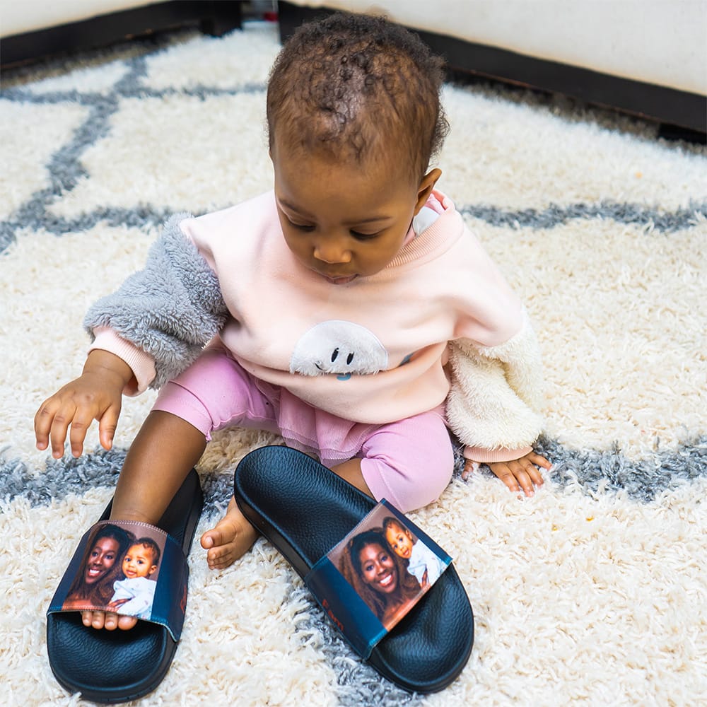 Custom slides printed with a baby photo